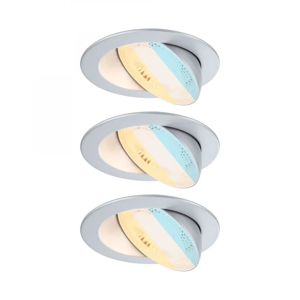Paulmann 92256 LED Einbauleuchte White Select Aumus 3er-Set Chrom 3 Step Dimmbar