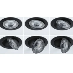 Paulmann 92258 LED Einbauleuchte White Select Aumus 3er-Set Schwarz 3 Step Dimmbar