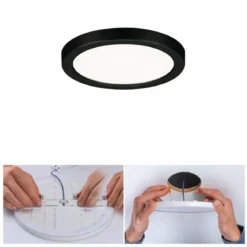 Paulmann 79962 LED Einbaupanel Areo VariFit IP44 rund 118mm Schwarz 4000K