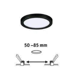 Paulmann 79962 LED Einbaupanel Areo VariFit IP44 rund 118mm Schwarz 4000K