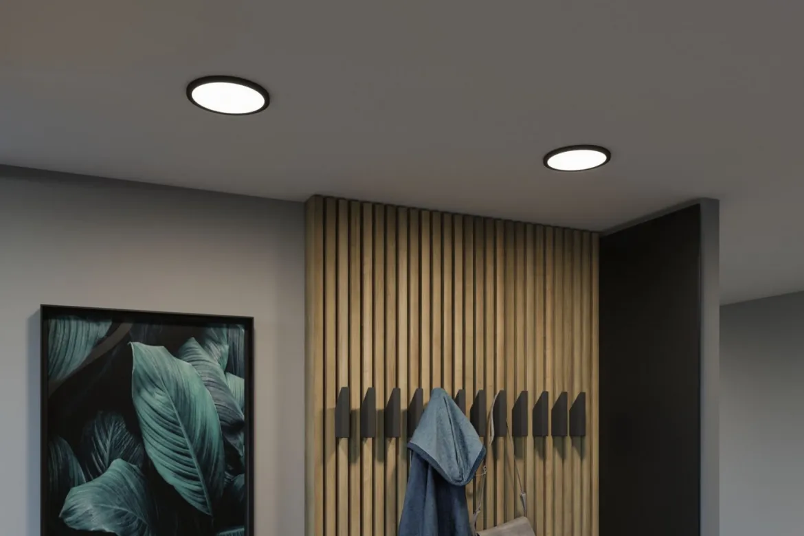 Paulmann 79963 LED Einbaupanel Areo VariFit IP44 rund 175mm Schwarz 4000K