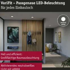 Paulmann 79963 LED Einbaupanel Areo VariFit IP44 rund 175mm Schwarz 4000K