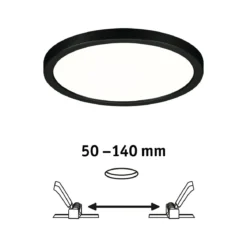Paulmann 79963 LED Einbaupanel Areo VariFit IP44 rund 175mm Schwarz 4000K