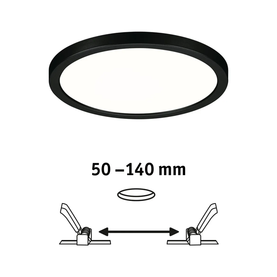 Paulmann 79963 LED Einbaupanel Areo VariFit IP44 rund 175mm Schwarz 4000K