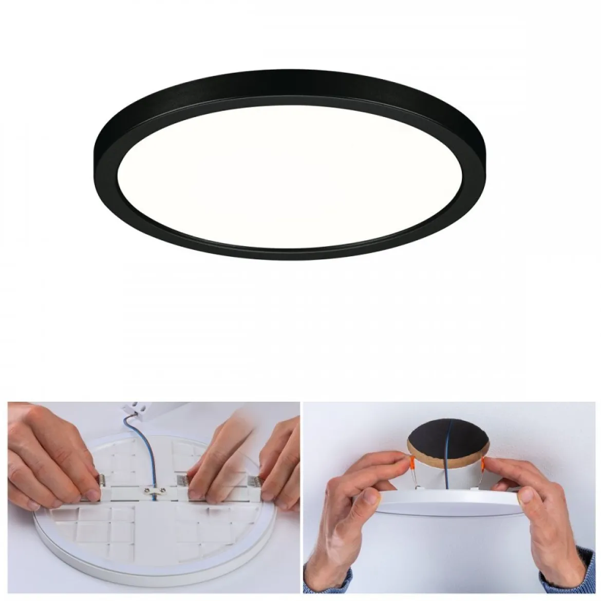Paulmann 79963 LED Einbaupanel Areo VariFit IP44 rund 175mm Schwarz 4000K