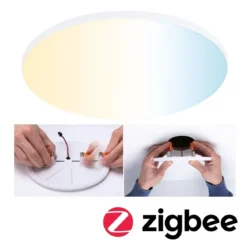 Paulmann 79957 LED Einbaupanel Smart Home Zigbee Veluna Edge IP44 200mm Tunable White