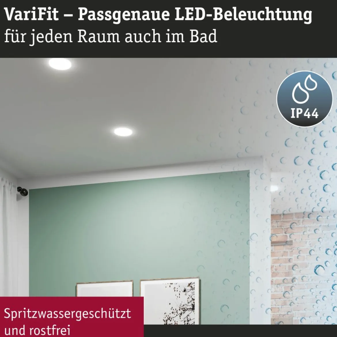 Paulmann 93068 LED Einbaupanel Veluna VariFit rund 215mm IP44 3-Stufen-dimmbar