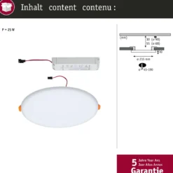 Paulmann 93068 LED Einbaupanel Veluna VariFit rund 215mm IP44 3-Stufen-dimmbar