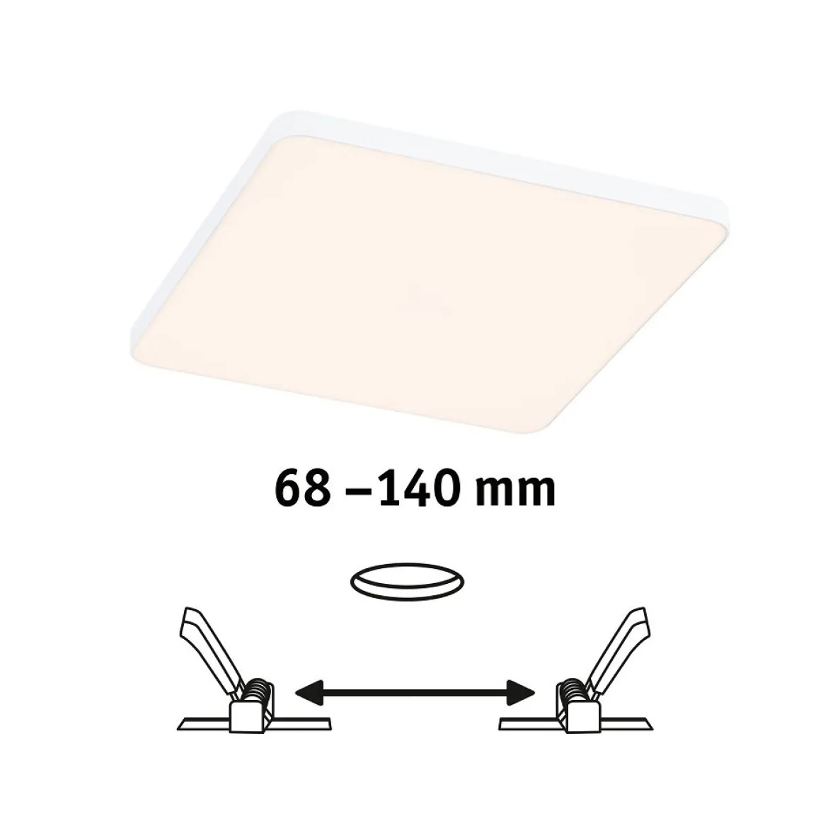 Paulmann 79943 LED Einbaupanel Veluna Edge IP44 160x160mm 3000K Weiß