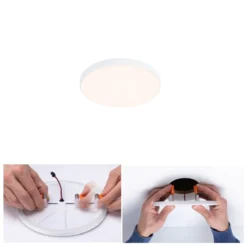 Paulmann 79944 LED Einbaupanel Veluna Edge IP44 90mm 3000K Weiß dimmbar