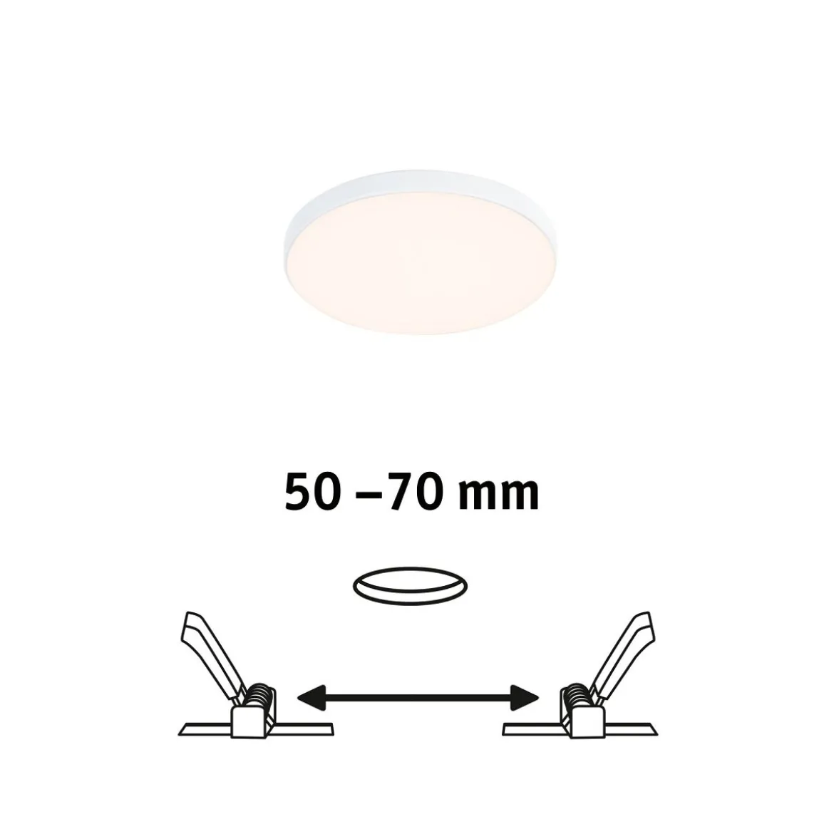 Paulmann 79944 LED Einbaupanel Veluna Edge IP44 90mm 3000K Weiß dimmbar