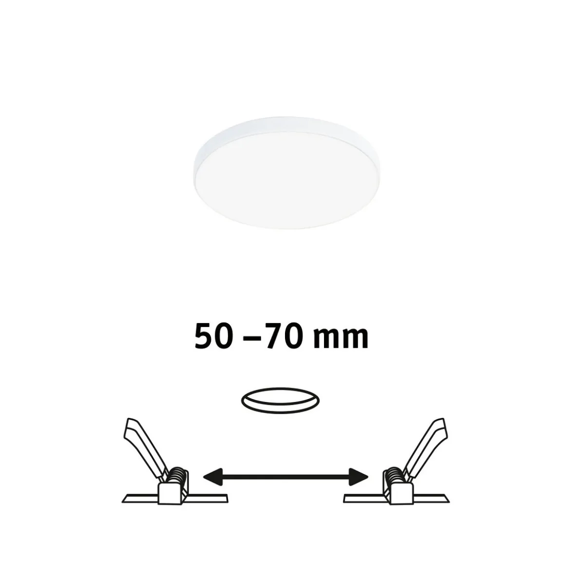 Paulmann 79950 LED Einbaupanel Veluna Edge IP44 90mm 4000K Weiß dimmbar