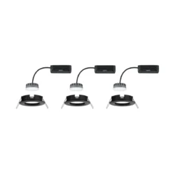 Paulmann 93081 LED Einbeuleuchte Nova Plus Coin Basiset IP44 schwarz 2700K dimmbar