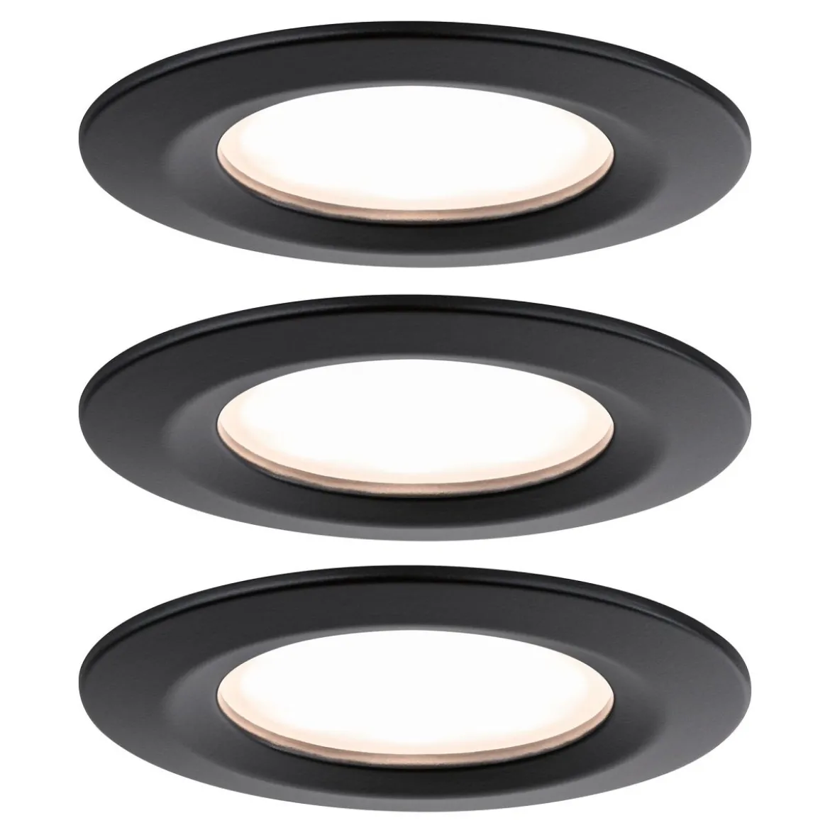 Paulmann 93081 LED Einbeuleuchte Nova Plus Coin Basiset IP44 schwarz 2700K dimmbar