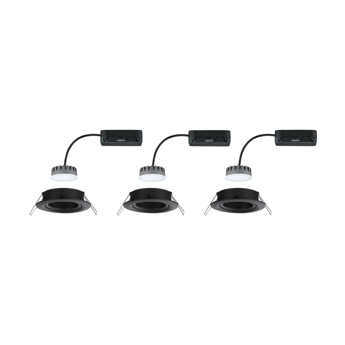 Paulmann 93080 LED Einbeuleuchte Nova Plus Coin Basiset schwarz 2700K dimmbar