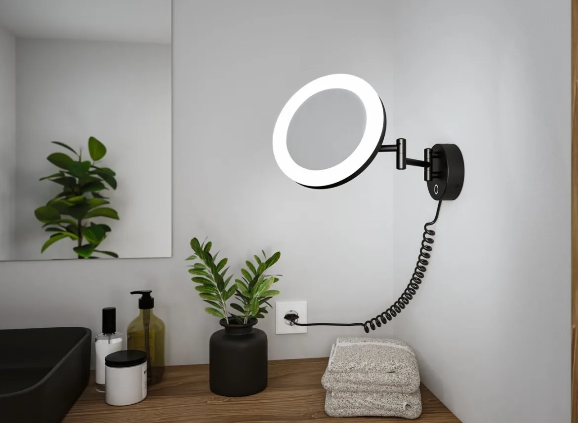 Paulmann 71149 LED Kosmetikspiegel Masua WhiteSwitch IP44 Schwarz