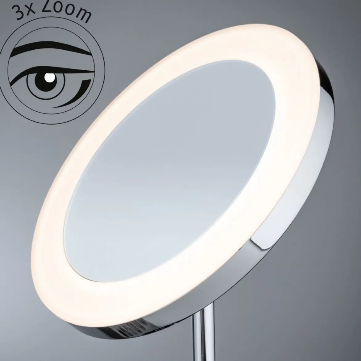 Paulmann 71150 LED Kosmetikspiegel Masua freistehend WhiteSwitch IP44 Chrom