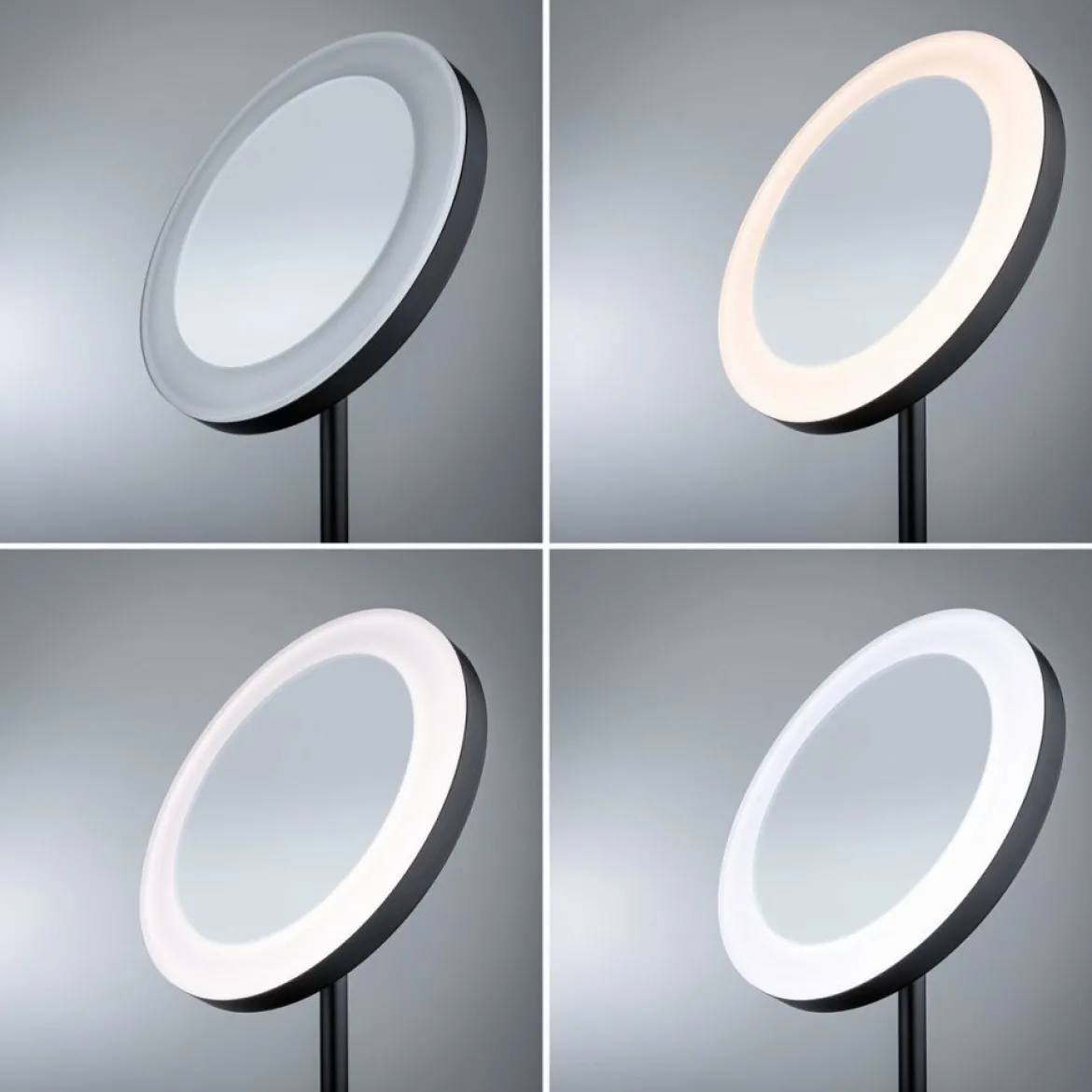 Paulmann 71151 LED Kosmetikspiegel Masua freistehend WhiteSwitch IP44 Schwarz