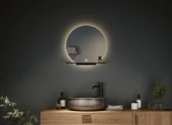 Paulmann 71091 LED Leuchtspiegel Miro IP44 Tunable White Schwarz 50cm 3000K