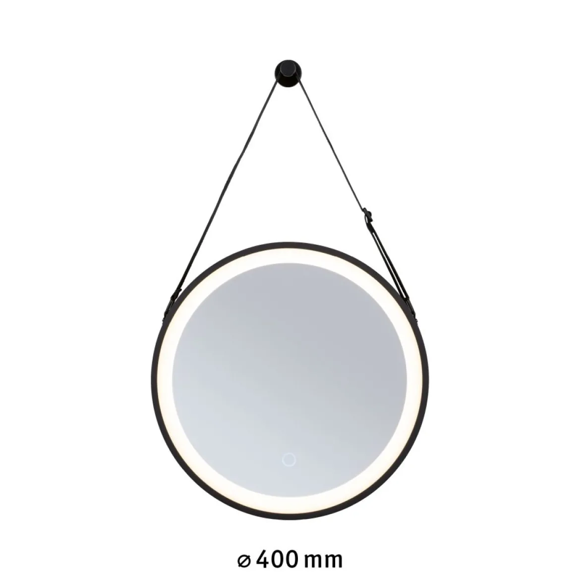 Paulmann 71092 LED Leuchtspiegel Miro IP44 Tunable White Schwarz 40cm 2700K