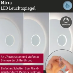 Paulmann 70539 LED Leuchtspiegel Mirra 60cm rund mit Kosmetikspiegel dimmbar