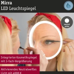 Paulmann 70556 LED Leuchtspiegel Mirra 80x60cm mit Kosmetikspiegel dimmbar