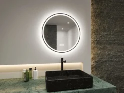Paulmann 71088 LED Leuchtspiegel Mirra rund schwarz WhiteSwitch dimmbar