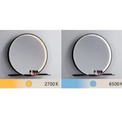 Paulmann 71090 LED Leuchtspiegel Miro IP44 Tunable White Schwarz 50cm 2700K