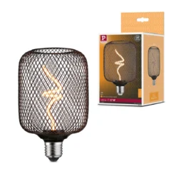 Paulmann 29262 LED Lichtquelle Zyl Metallic Glow E27 Goldlicht schwarz dimmbar