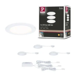 Paulmann 93115 LED Möbeleinbauleuchten 3er Set 3000K Weiß