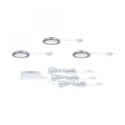 Paulmann 93116 LED Möbeleinbauleuchten 3er Set 3000K Eisen