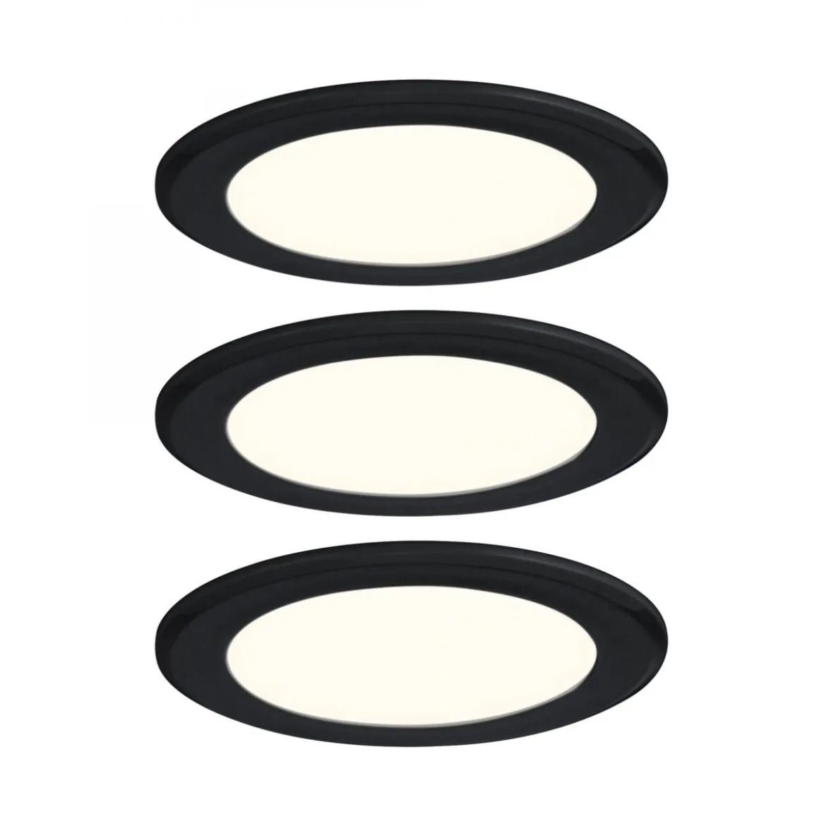 Paulmann 93117 LED Möbeleinbauleuchten 3er Set 3000K Schwarz