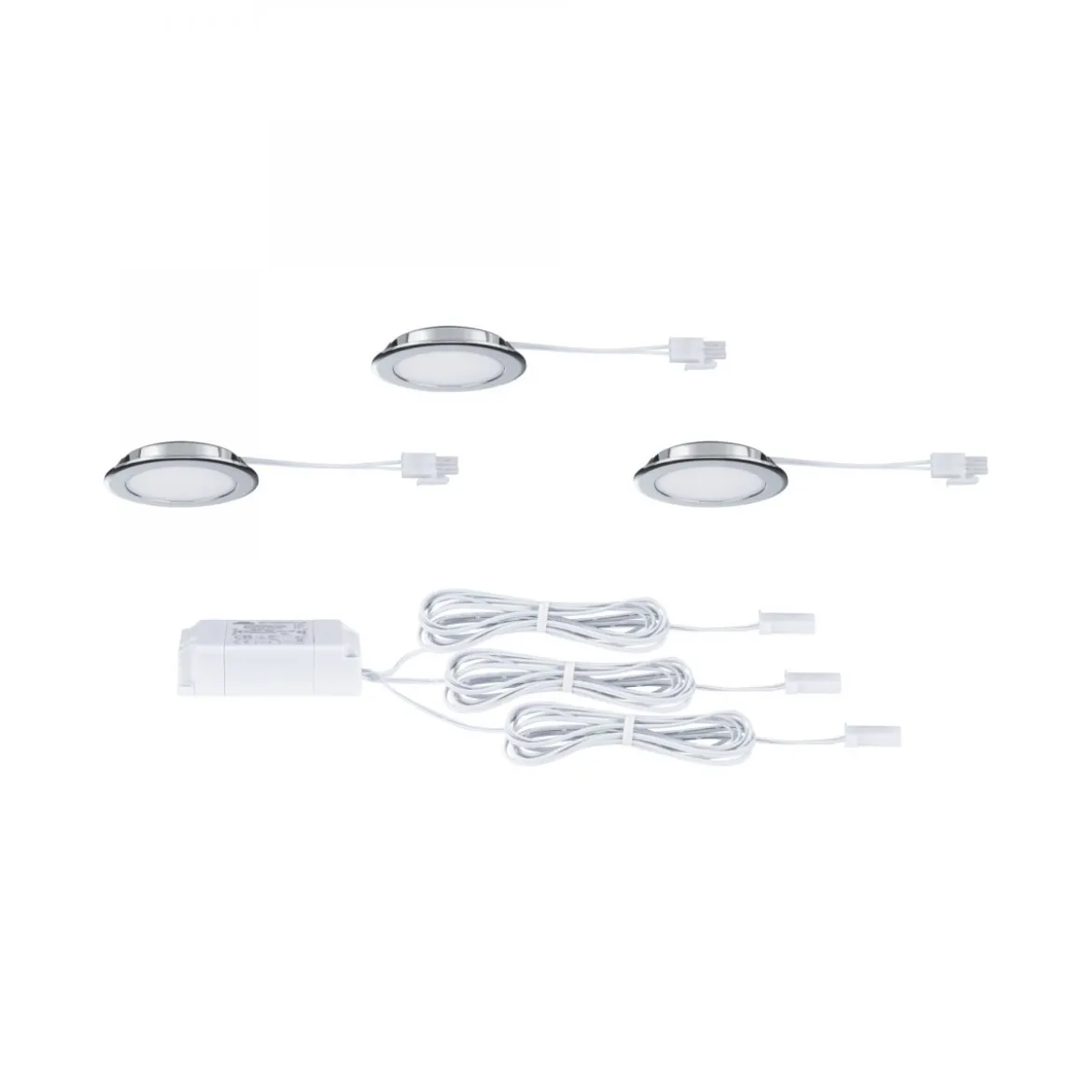 Paulmann 93118 LED Möbeleinbauleuchten 3er Set 3000K Chrom