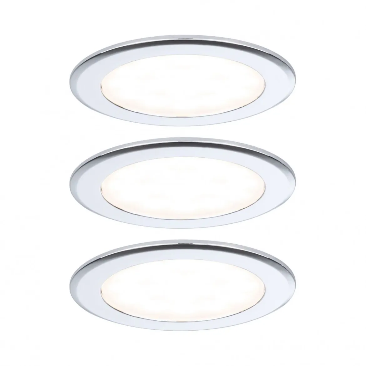 Paulmann 93118 LED Möbeleinbauleuchten 3er Set 3000K Chrom