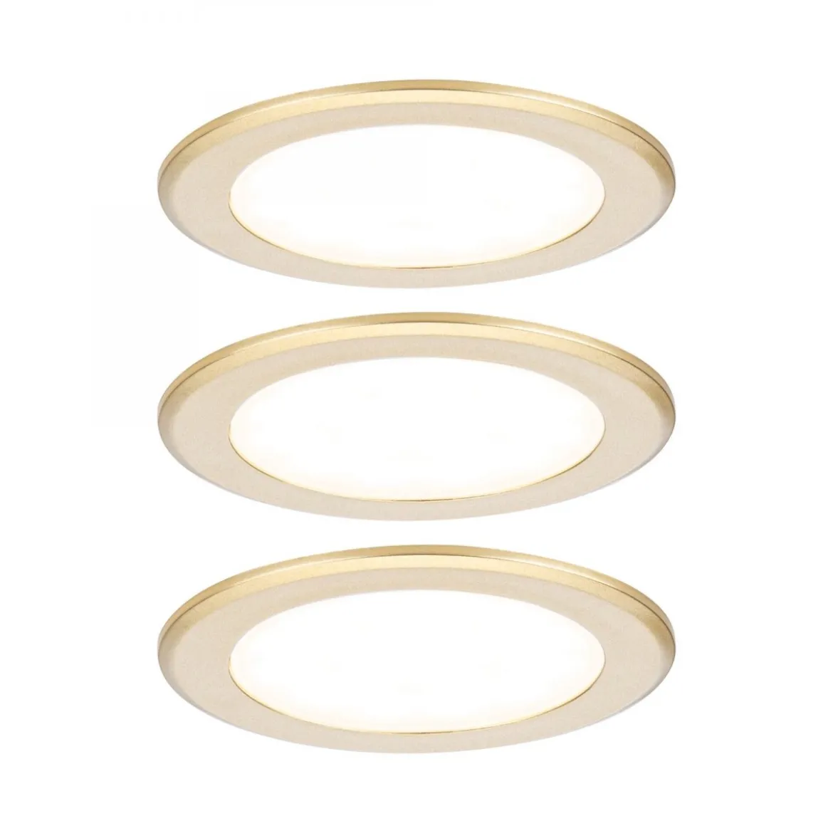 Paulmann 93119 LED Möbeleinbauleuchten 3er Set 3000K Gold