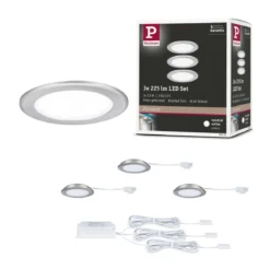 Paulmann 93121 LED Möbeleinbauleuchten 3er Set 4000K Eisen
