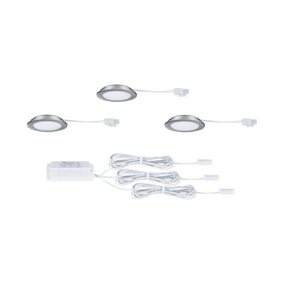 Paulmann 93121 LED Möbeleinbauleuchten 3er Set 4000K Eisen