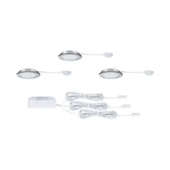 Paulmann 93123 LED Möbeleinbauleuchten 3er Set 4000K Chrom