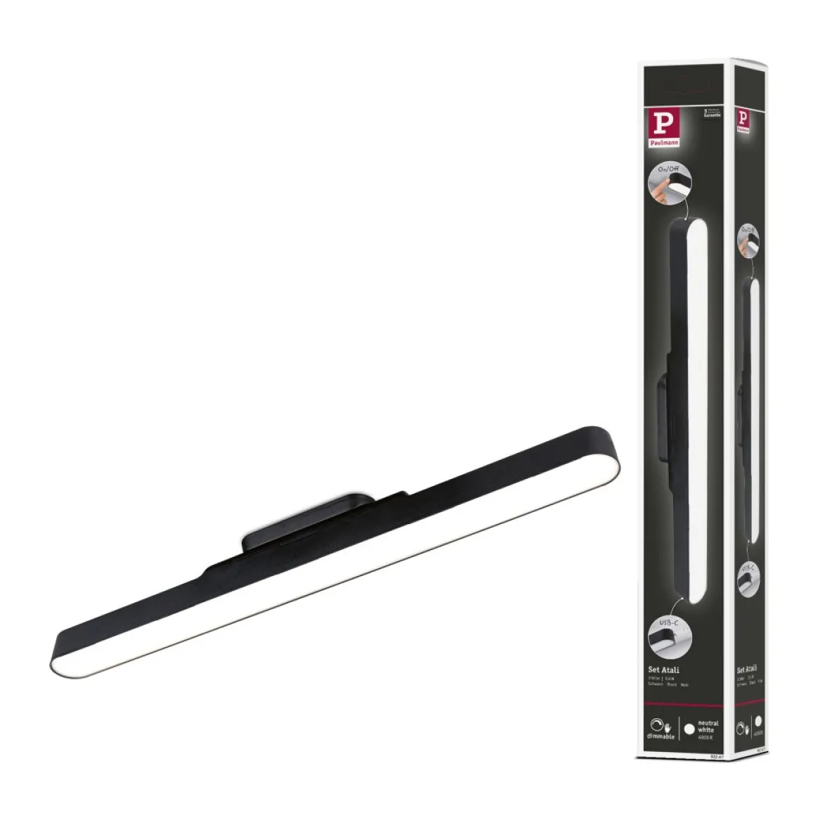 Paulmann 92267 LED Mobile Möbelaufbauleuchte Atali 4000K dimmbar Schwarz