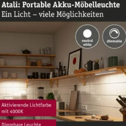 Paulmann 92268 LED Mobile Möbelaufbauleuchte Atali 4000K dimmbar Weiß