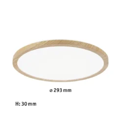 Paulmann 71033 LED Panel Atria Shine Backlight rund 4000K Holzoptik 293mm