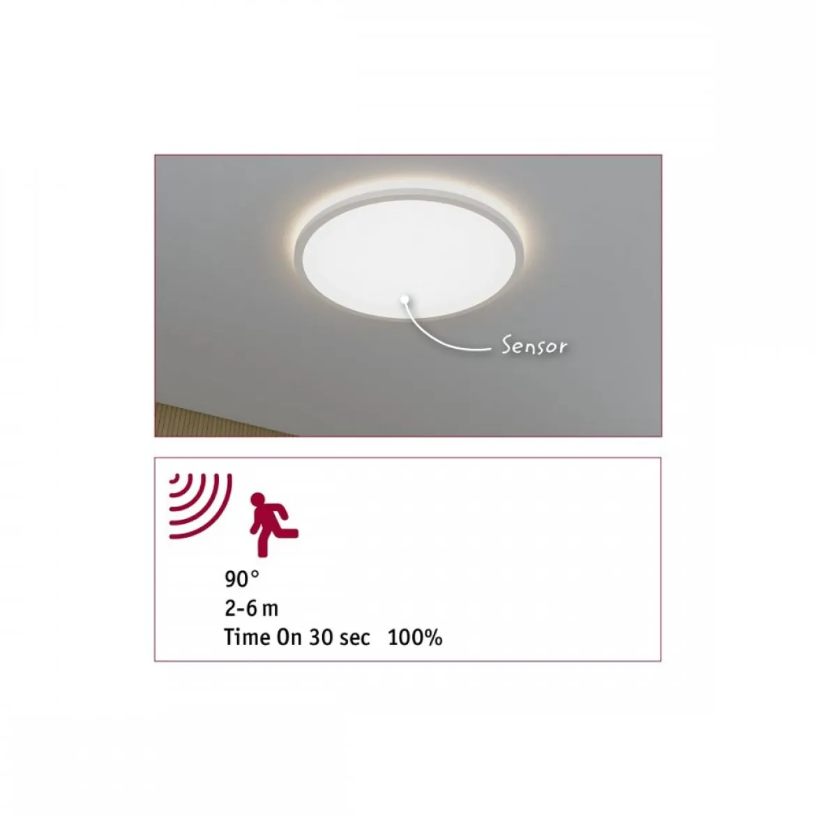 Paulmann 71185 LED Panel Atria Shine Backlight Bewegungsmelder 420mm 4000K IP44 Weiß