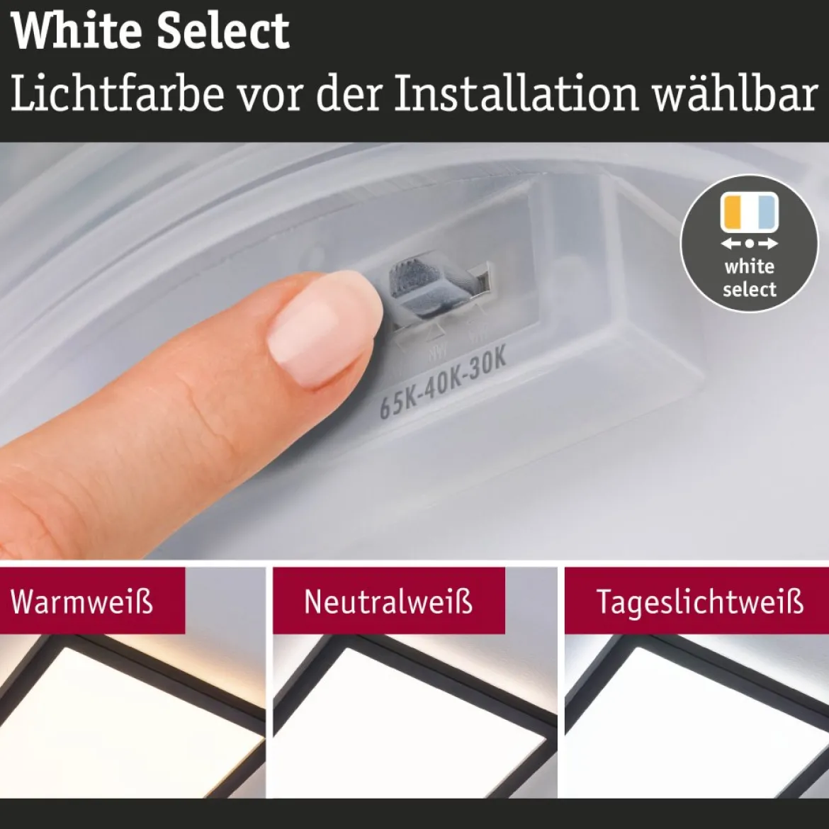 Paulmann 71313 LED Panel Atria Shine 560x200mm 3000-6500K Schwarz IP44