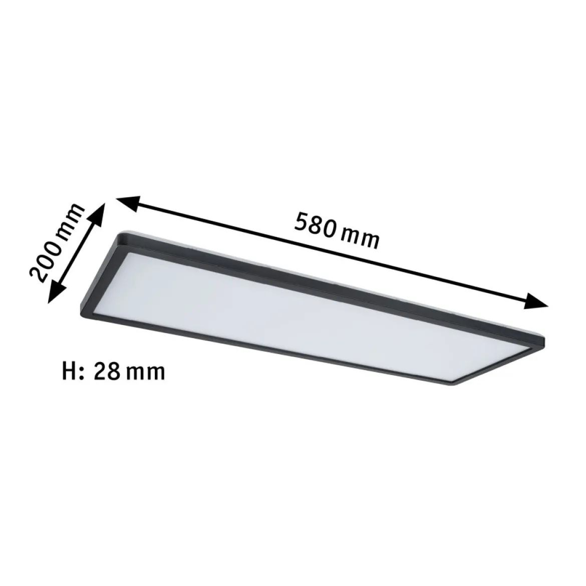 Paulmann 71313 LED Panel Atria Shine 560x200mm 3000-6500K Schwarz IP44