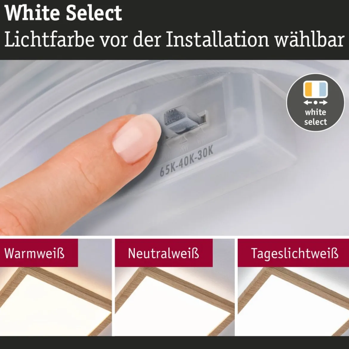Paulmann 71311 LED Panel Atria Shine 560x200mm 3000-6500K Holzoptik IP44