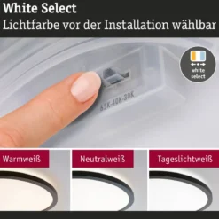 Paulmann 71276 LED Panel Atria Shine 298mm 3000-6500K Schwarz IP44