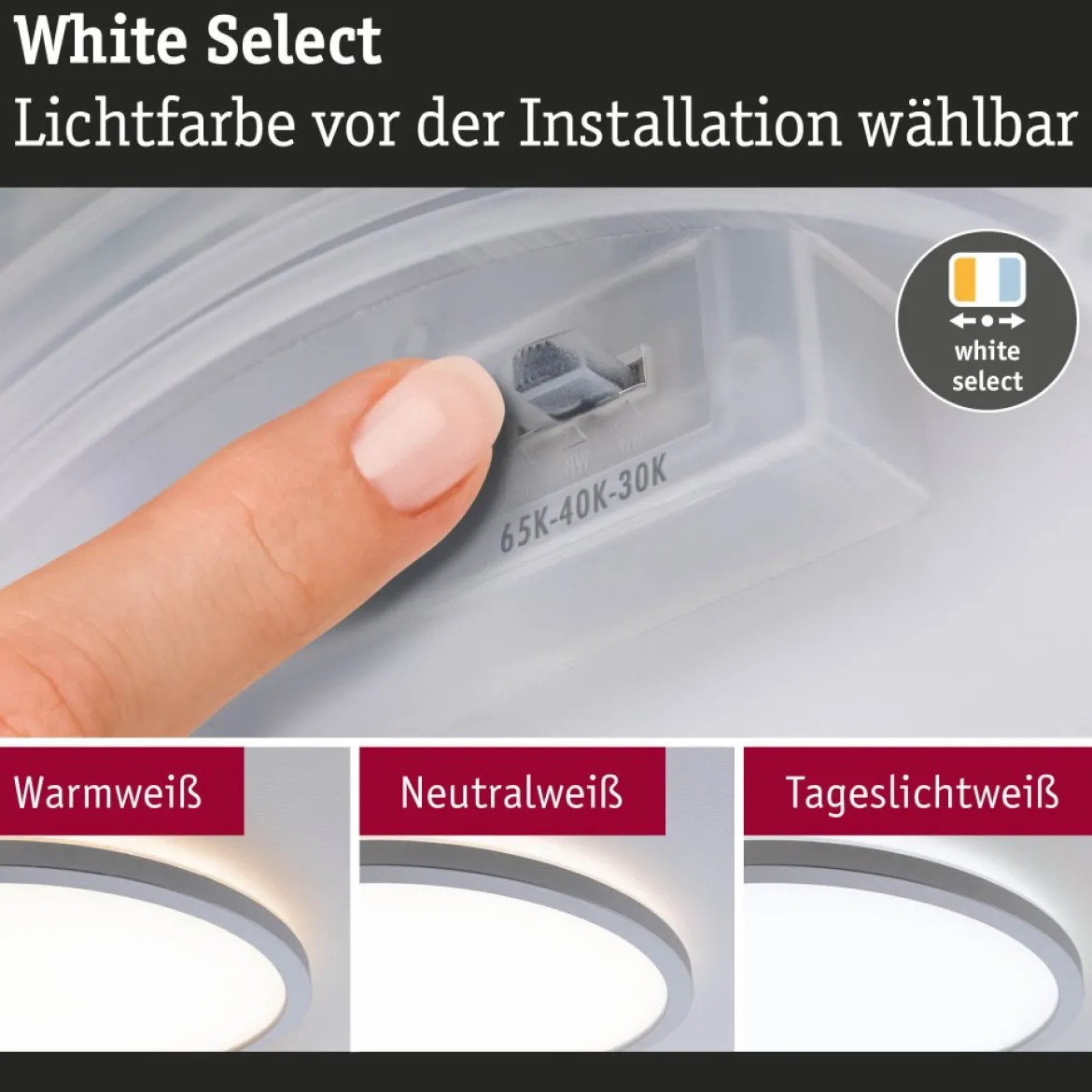 Paulmann 71278 LED Panel Atria Shine 398mm 3000-6500K Chrom matt IP44