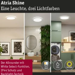 Paulmann 71257 LED Panel Atria Shine 398mm 3000-6500K Weiß IP44