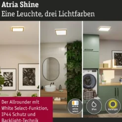 Paulmann 71259 LED Panel Atria Shine 298x298mm 3000-6500K Holzoptik IP44