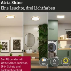 Paulmann 71260 LED Panel Atria Shine 398mm 3000-6500K Holzoptik IP44